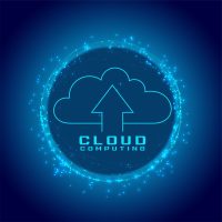 futuristic techno cloud computing background for web data storage vector